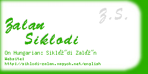 zalan siklodi business card